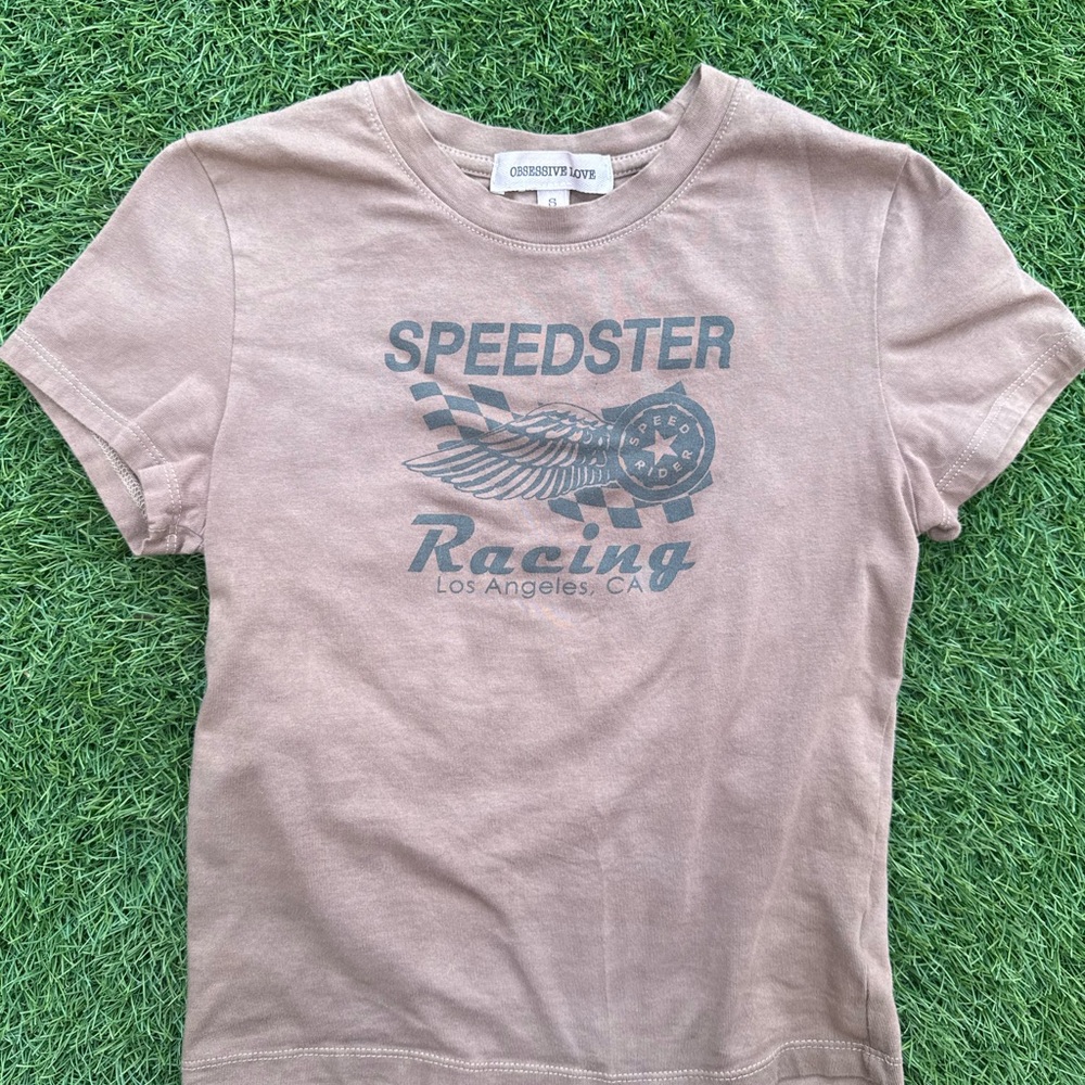 Derek Heart Brown Speedster Racing Tee